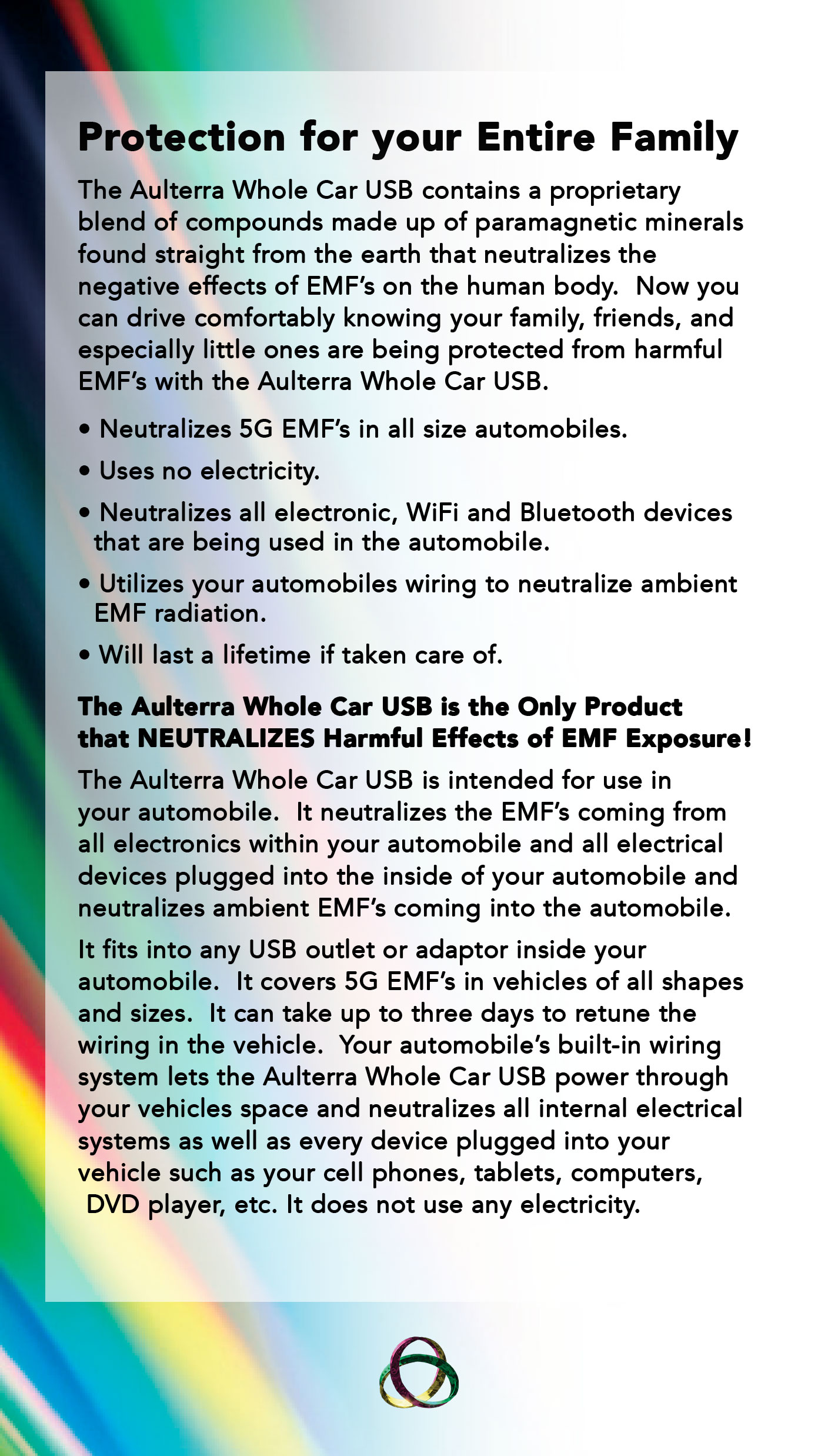 Aulterra Car EMF Neutralizer USB label-2