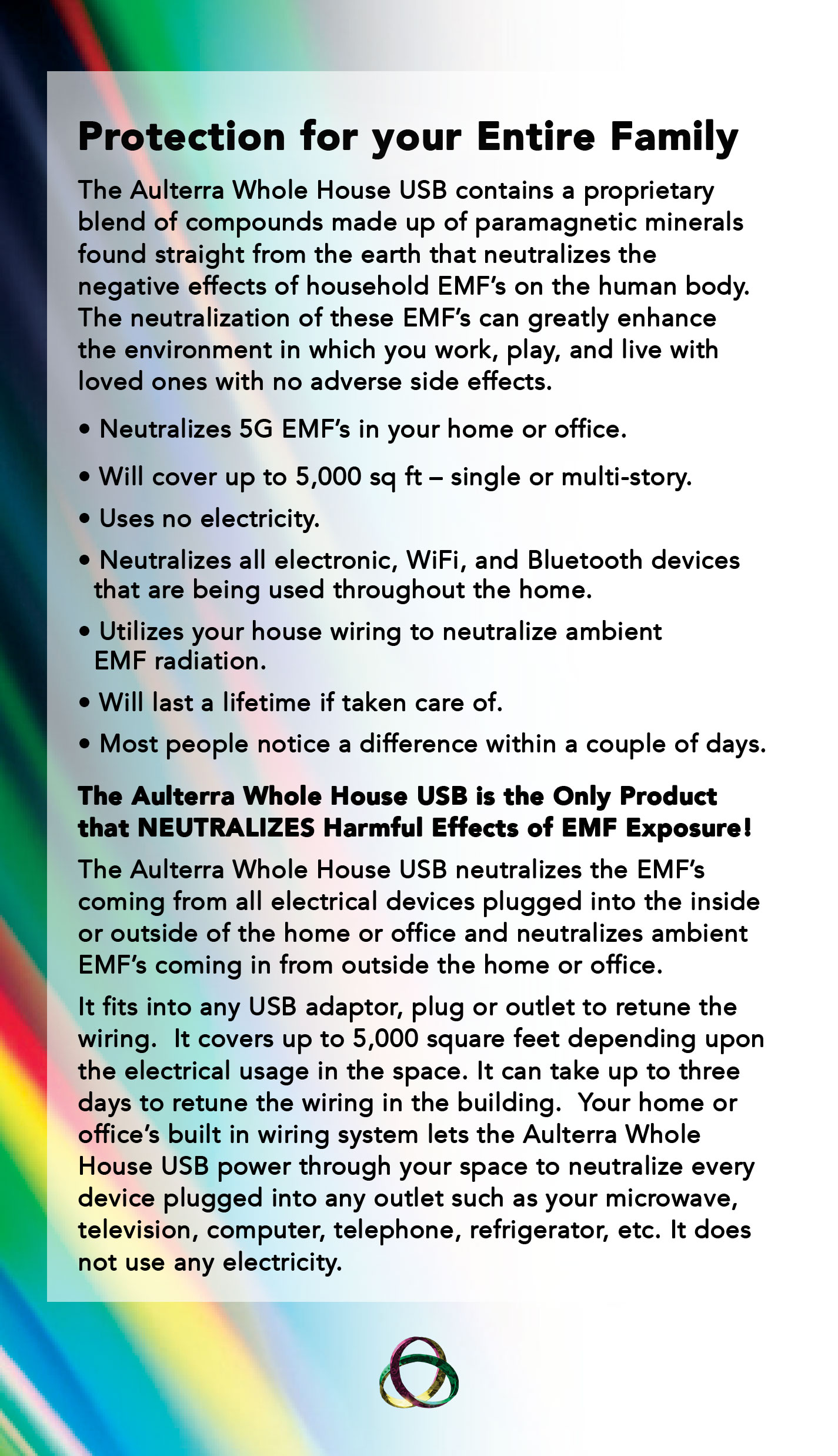 Aulterra EMF House Neutralizer USB label-1