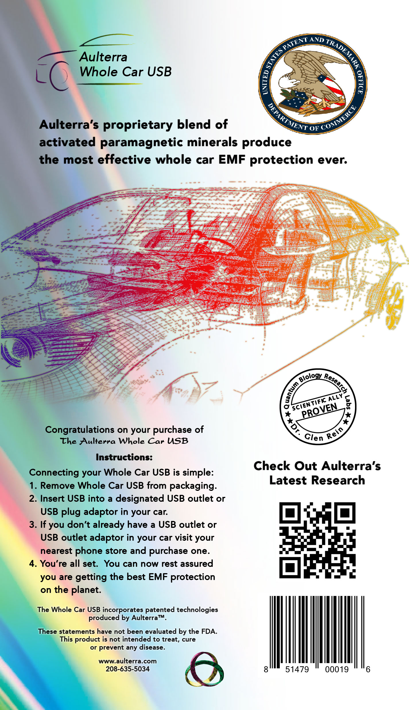 Aulterra Car EMF Neutralizer USB label-1